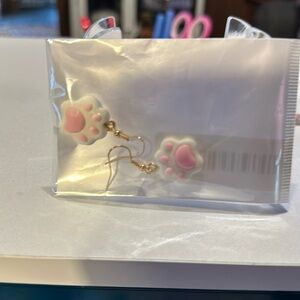 Paw prints pierced earrings. Very cute. New tags.​